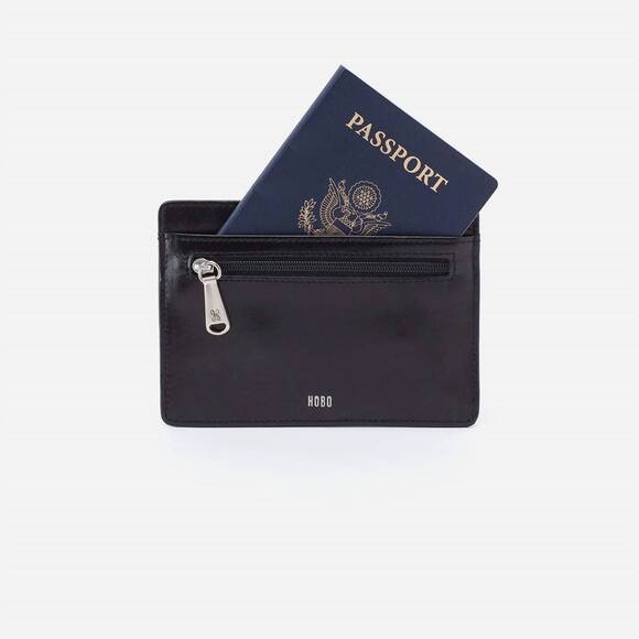 NEW HOBO women's euro slide card case in black